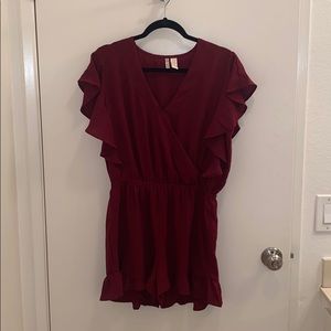 Maroon Short Sleeve Romper